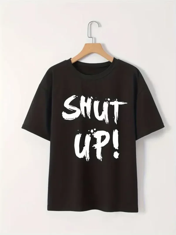 20/1 Penye Compack Baskılı Oversize Bisiklet Yaka m Kısa Kol Yazlık T-shirt - Siyah
