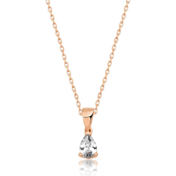 ​Gümüş Rose Damla Taş Kolye