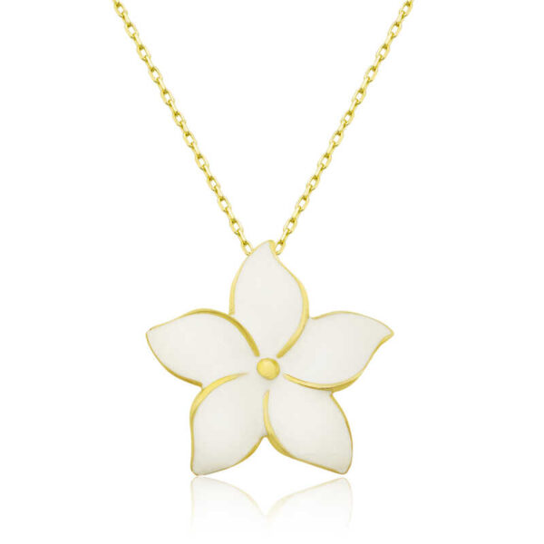 Gümüş Gold Yasemin Çiçeği Kadın Kolye